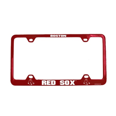Signed And Sealed 6.75 x 12.25 in. Boston Red Sox Laser Cut License Plate Frame, Red SI3357021